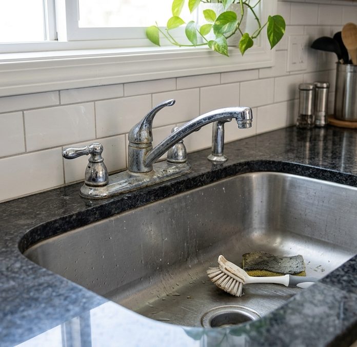 Faucet before replacement